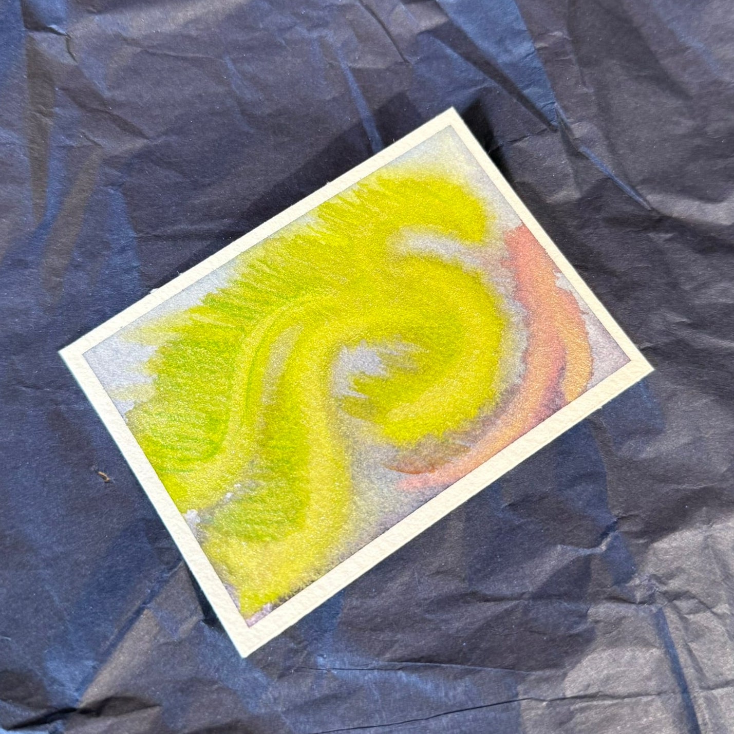 Watercolour depiction of the aurora borealis