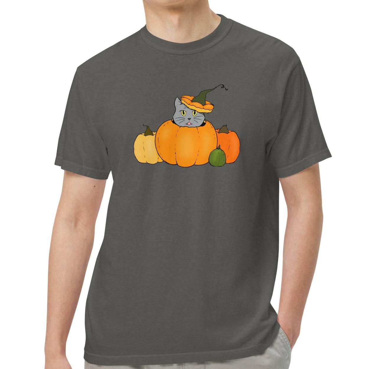 T-shirt Chat Citrouille
