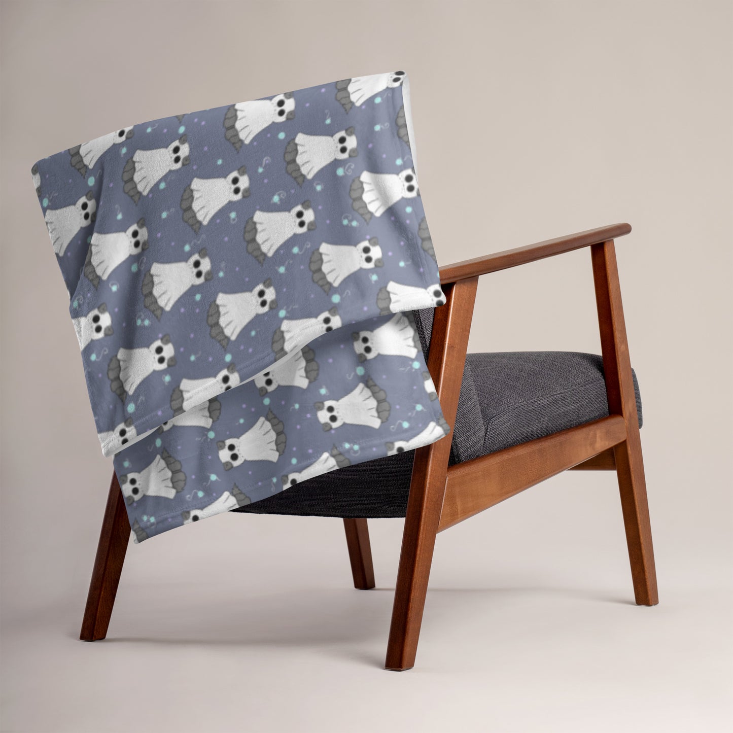 Ghost Cat Throw Blanket