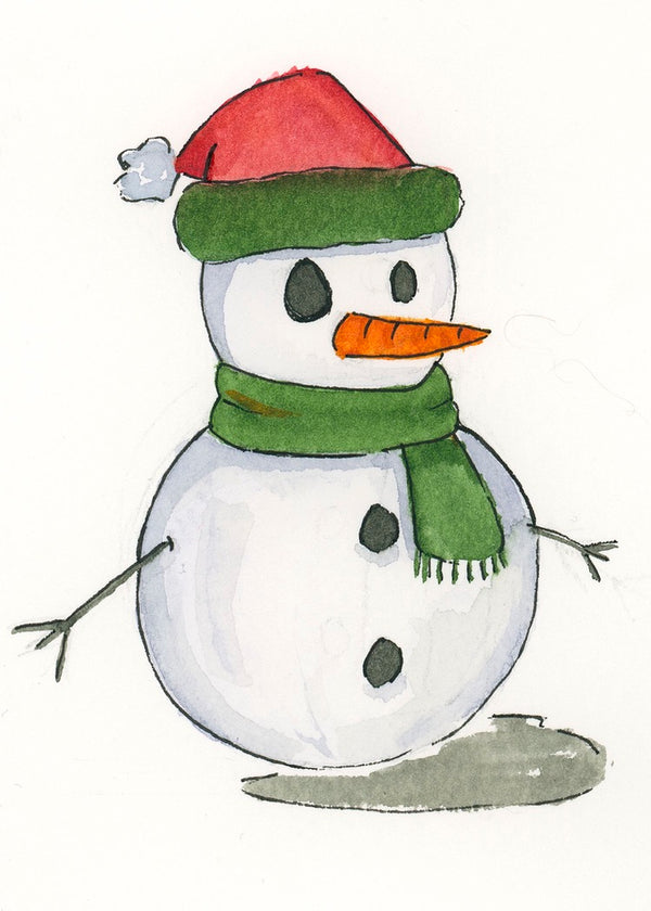 Watercolour Snowman