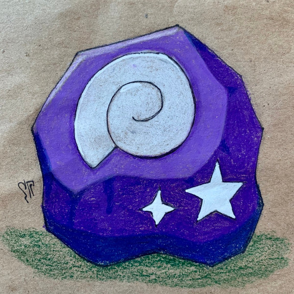 Coloured Pencil Animal Crossing Fossil