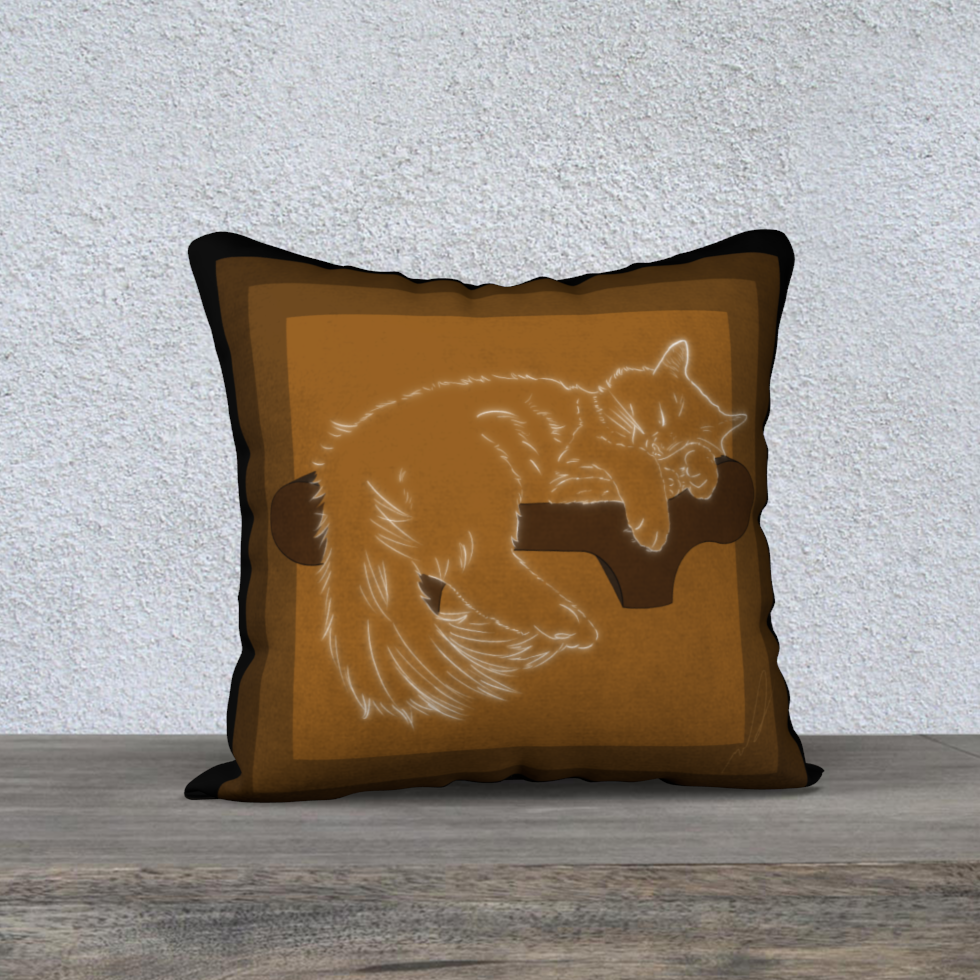 Canvas Cozy Cat Pillow Case | 18" x 18"