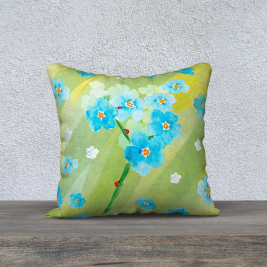 Forget Me Not Pillow Case | 18x18"