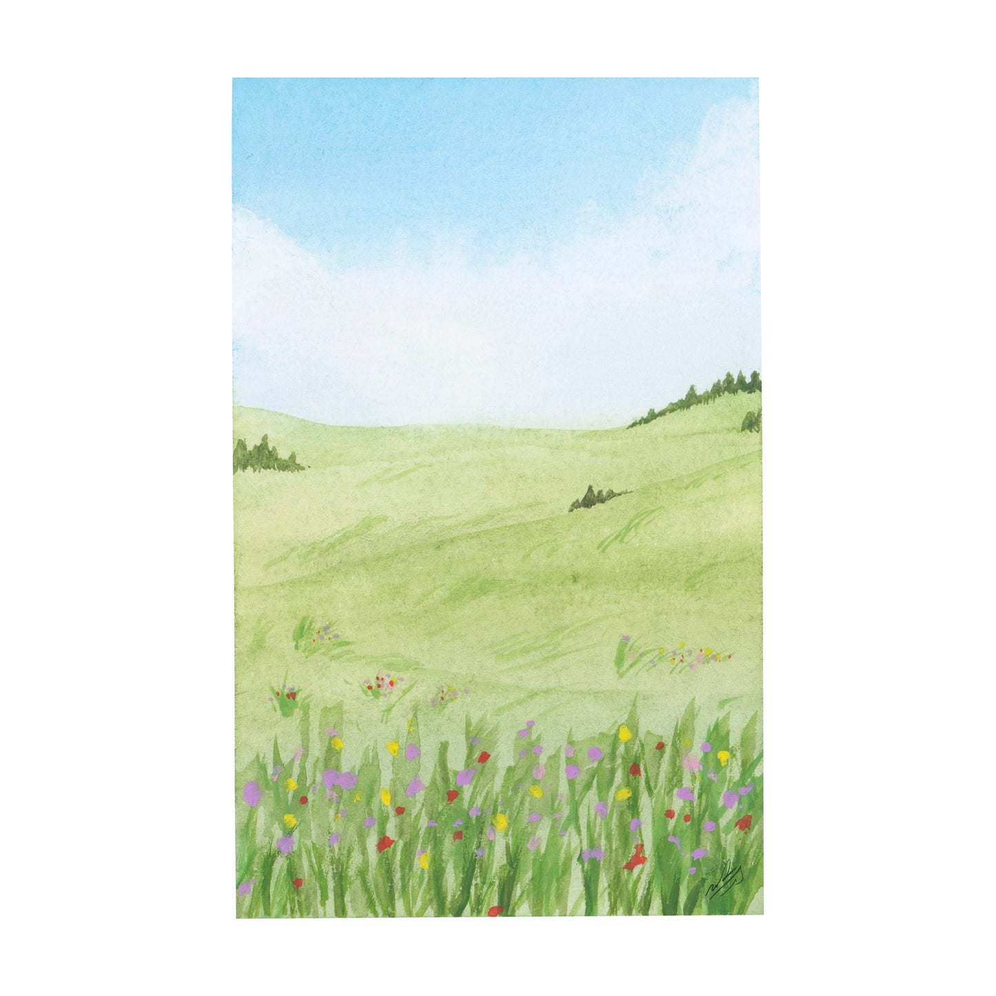 Wildflower Hillscape Card